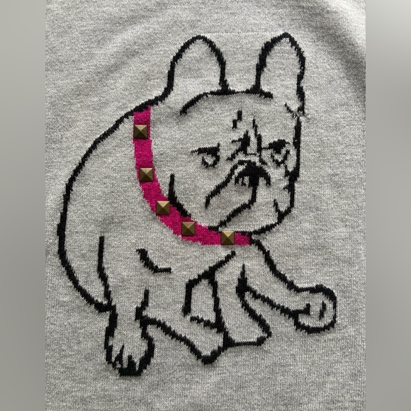 B.Design Gray Sweater with French Bulldog Design - Picture 2 of 4